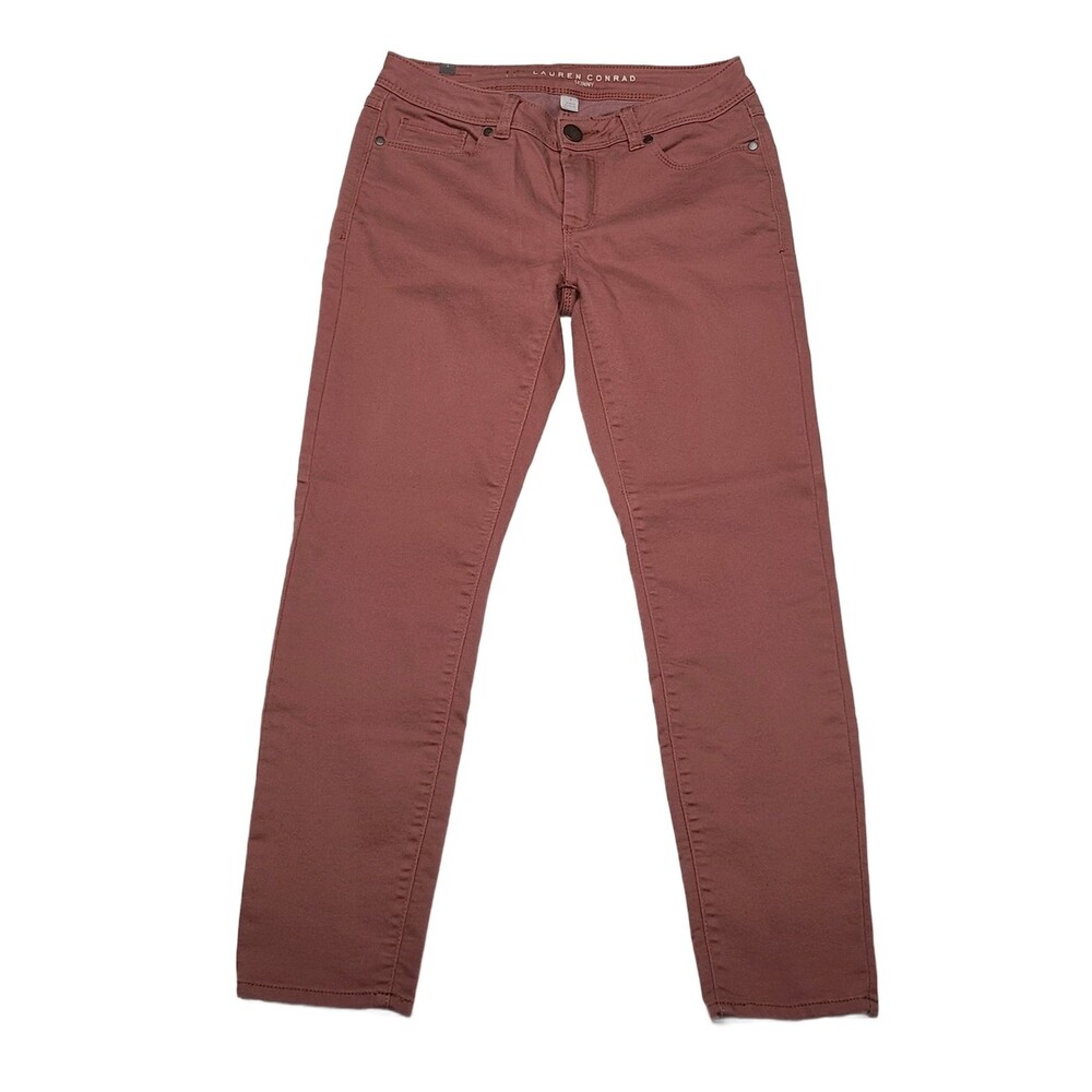 Lauren Conrad Women's Size 4 Skinny Ankle Pants Dusty Rose Stretch Twill